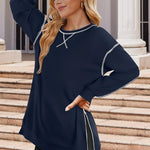 Nadorine Women's Oversized Sweatshirts Hoodies Side Zipper Pullover
