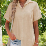 Nadorine Blouse Shirt Blouse Short Sleeve 100% Cotton Shirts (DE Only)