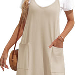 Nadorine Spaghetti Strap Dress Casual V Neck Beach Dress (DE Only)