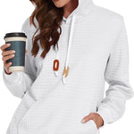Women Quilted Sweatshirt, Casual Hoodies Pullover with Long Sleeve Hooded Sweatshirt (Us Only)