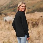Nadorine Women's Long Sleeve Sweater Casual Ribbed Knit Pullover
