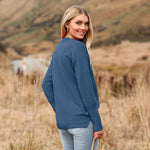 Nadorine Women's Long Sleeve Sweater Casual Ribbed Knit Pullover