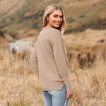 Nadorine Women's Long Sleeve Sweater Casual Ribbed Knit Pullover