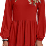 Nadorine Women's Long Sleeve Elegant Ruffle Dresses