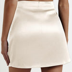 Nadorine Women's Satin Skirt Elastic Waist A Line Skirts
