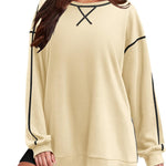Nadorine Women's Oversized Sweatshirts Hoodies Side Zipper Pullover