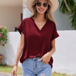 Nadorine Women's Blouses Elegant Chiffon T-Shirt (DE Only)
