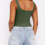Nadorine Square Neck Sleeveless Crop Tops