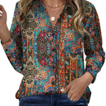 Zeagoo Womens Button Down Shirt Long Sleeve Blouse Business Work Tops Dressy Casual Floral Printed Outfits with Pocket