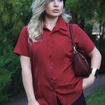 Nadorine Women's Button Down Shirts Short Sleeve Shirts