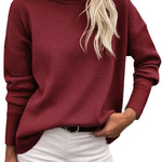 Nadorine Pullover Women's Turtleneck Elegant Long Sleeve Jumper