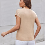 Nadorine Sleeveless Cape Sleeve Knit Ribbed Tank Tops