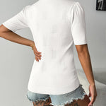 Nadorine Short Sleeve Sweaters Soft Casual V Neck Pullover Tops