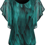 Nadorine Batwing Chiffon Blouse Tunic T-Shirt (DE Only)
