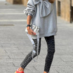 Gray Bow Maxi Sweatshirt