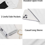 Hooded Long Cardigans Maxi Cardigan with Hood Open Front Lightweight Duster Coat with Pocket - Nadorine (Us Only)