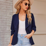 Nadorine Women's Blazer Elegant 3/4 Sleeve Long Blazer (DE Only)
