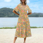 Nadorine Summer Dresses Midi Tiered Casual Dress