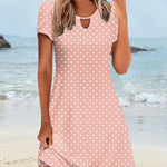Nadorine Women's Casual A-Line Dresses with Pockets Floral Tshirt Dress