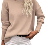 Nadorine Pullover Women's Turtleneck Elegant Long Sleeve Jumper