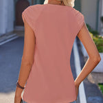 Nadorine Square Neck Casual Cap Sleeve Shirt