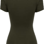 Nadorine Cross-Front V Neck Ruched Short Sleeve Blouses