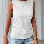 Nadorine Ruched Tank Tops Dressy Casual Shirts