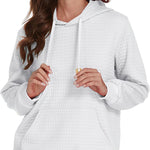 Women Quilted Sweatshirt, Casual Hoodies Pullover with Long Sleeve Hooded Sweatshirt (Us Only)