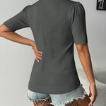 Nadorine Short Sleeve Sweaters Soft Casual V Neck Pullover Tops