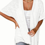 Nadorine 3/4 Sleeve Cardigans Open Front Beach Coverup