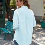 Nadorine Linen Button Down Shirts  Long Sleeve Cotton Gauze Tops