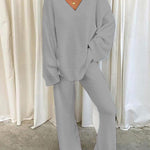 Two Piece Outfit Long Sleeve Crewneck Pullover Tops and Long Pants Tracksuit Sweatsuits