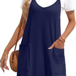 Nadorine Spaghetti Strap Dress Casual V Neck Beach Dress (DE Only)
