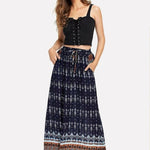 Nadorine Women's Boho Floral Skirt