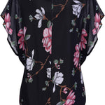Nadorine Batwing Chiffon Blouse Tunic T-Shirt (DE Only)