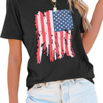 Nadorine Flag Shirts Short Sleeve Patriotic Shirt 4th of July Tee
