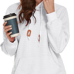 Women Quilted Sweatshirt, Casual Hoodies Pullover with Long Sleeve Hooded Sweatshirt (Us Only)