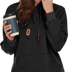 Women Quilted Sweatshirt, Casual Hoodies Pullover with Long Sleeve Hooded Sweatshirt (Us Only)