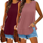 Nadorine 2 Pack Tank Tops Sleeveless Basic Shirts