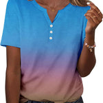 Nadorine Casual Short Sleeve V Neck Shirts Business Dressy Tunic Blouses