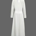 Long Sleeves Solid Color Zipper Round-Neck Maxi Dresses