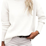Nadorine Pullover Women's Turtleneck Elegant Long Sleeve Jumper