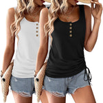 Zeagoo Womens Tank Tops 2 Pack U Neck Sleeveless Tops