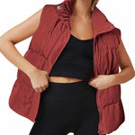 Nadorine Women Puffer Vest Winter Warm Zip Up Padded Outerwear