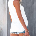 Nadorine Floral Print Sleeveless T Shirts Loose Fit Summer Tunic Blouse