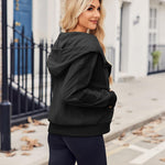 Zeagoo Womens Corduroy Knit Hoodies Zip Up Shirt Jacket
