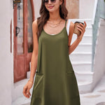 Nadorine Spaghetti Strap Dress Casual V Neck Beach Dress (DE Only)