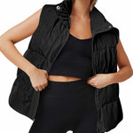 Nadorine Women Puffer Vest Winter Warm Zip Up Padded Outerwear