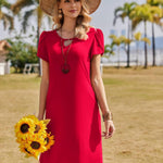 Zeagoo Women's Summer Round Neck Floral Shirt Dress (DE Only)