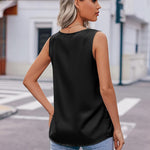 Nadorine Women's Satin Tank Top Sleeveless Blouse